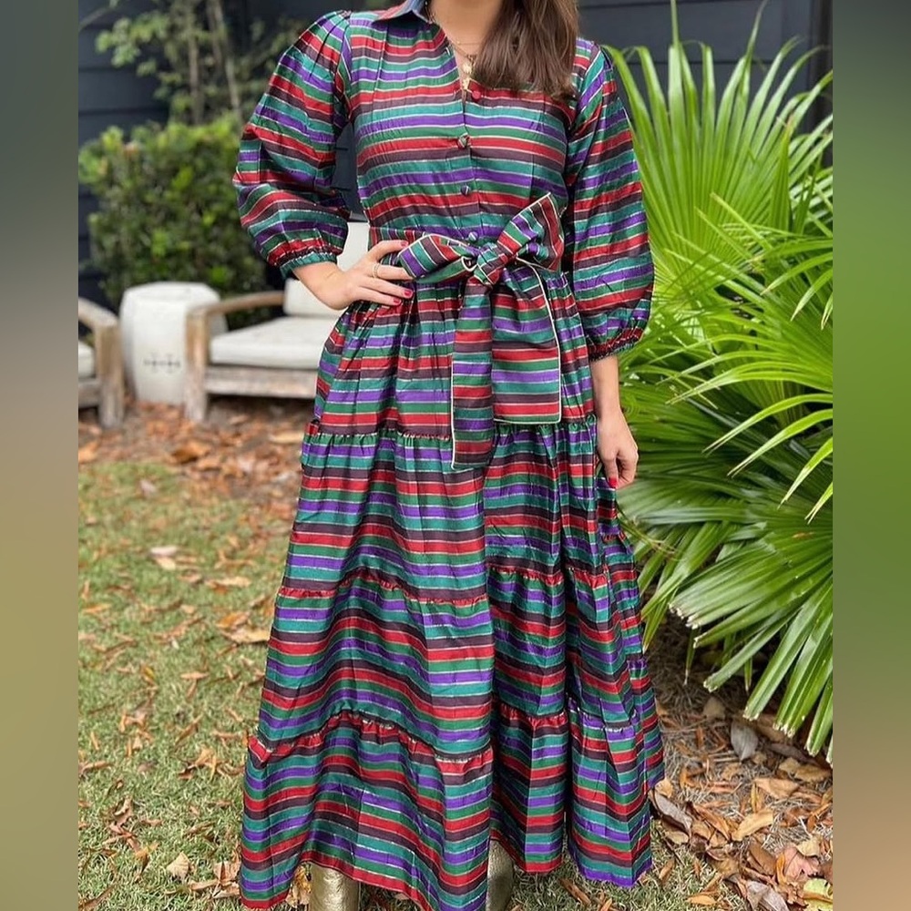 Darlington Isle Striped‎ Tiered Maxi